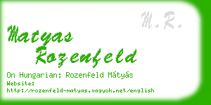 matyas rozenfeld business card